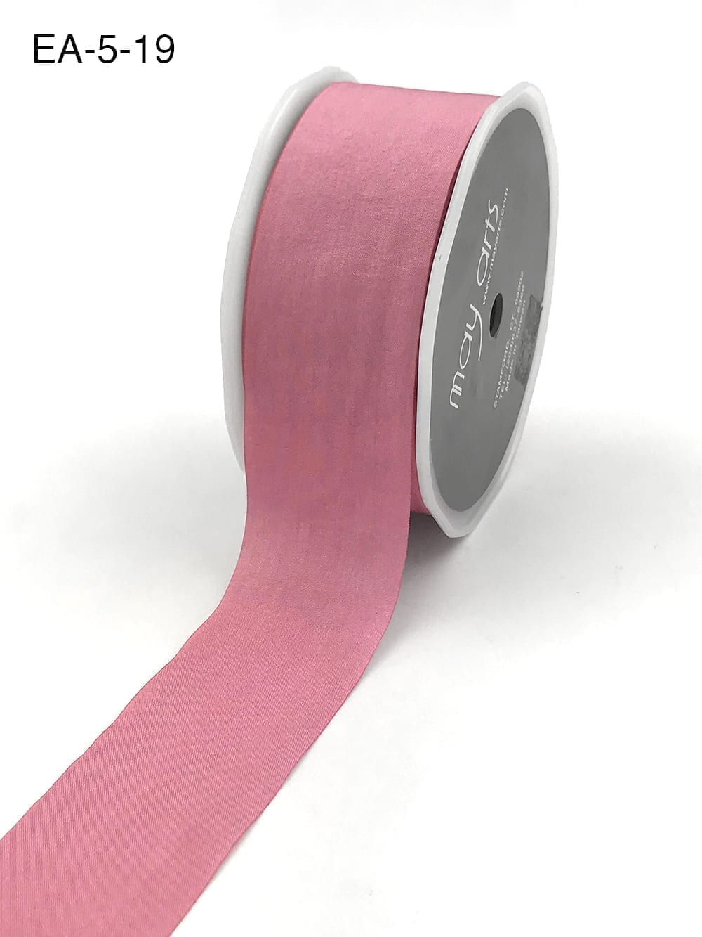 Wrinkled Faux Silk Ribbon - Dusty Rose/Mauve - 3,8 cm -   METERSVIS