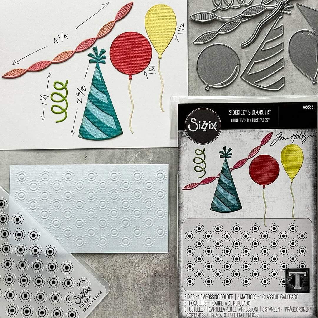 Sizzix -  Tim Holtz - Celebrate Sidekick Dies and Texture Fade