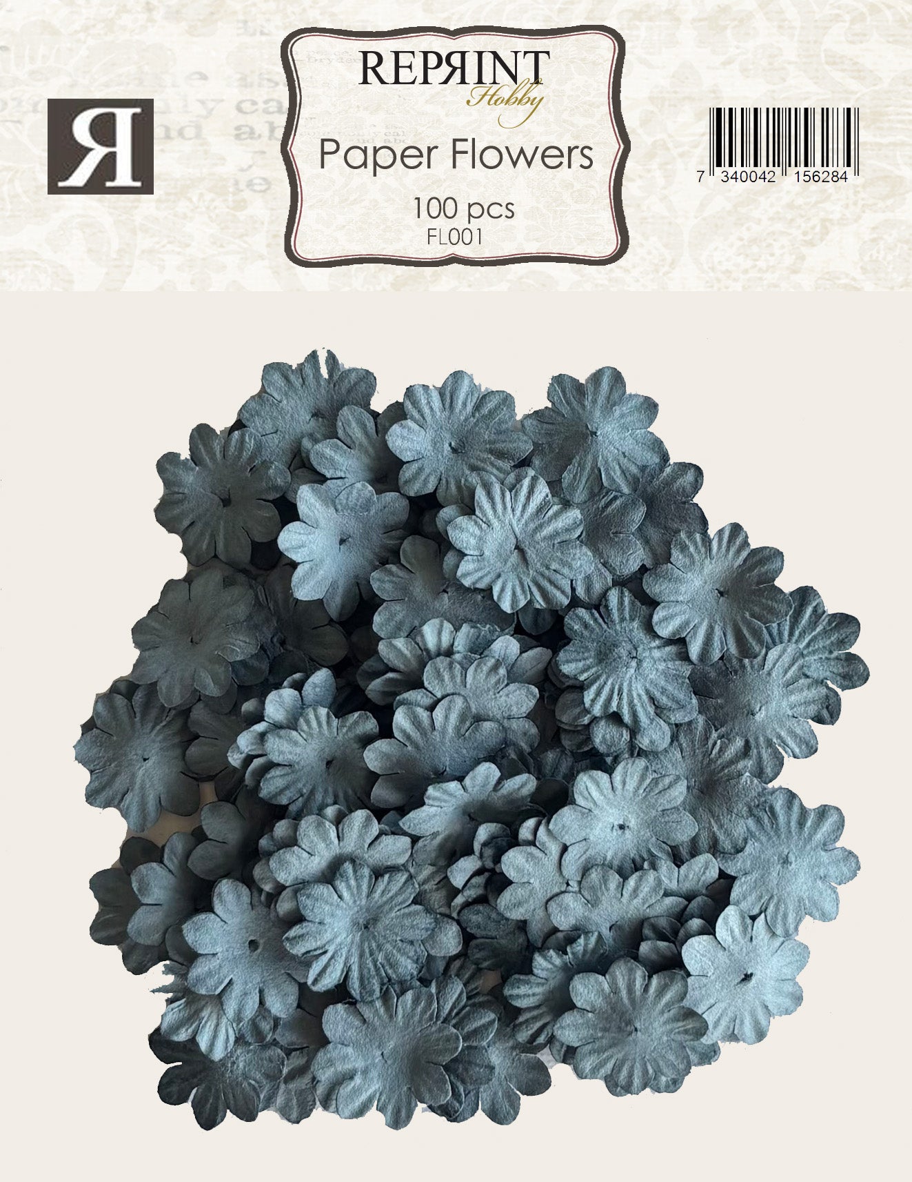 Reprint - Mini Papirblomster - Blå
