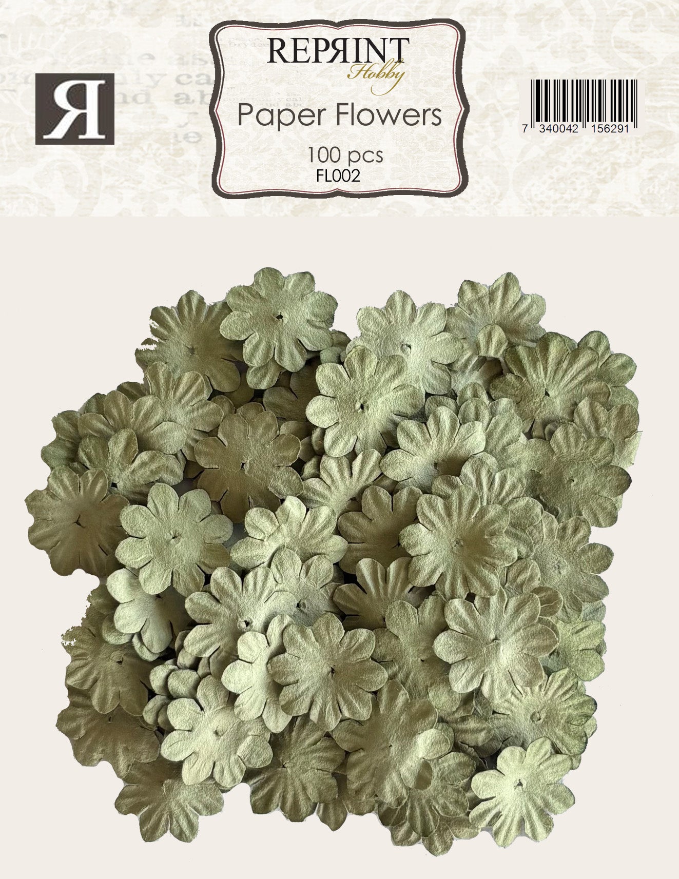 Reprint - Mini Papirblomster - Grønn
