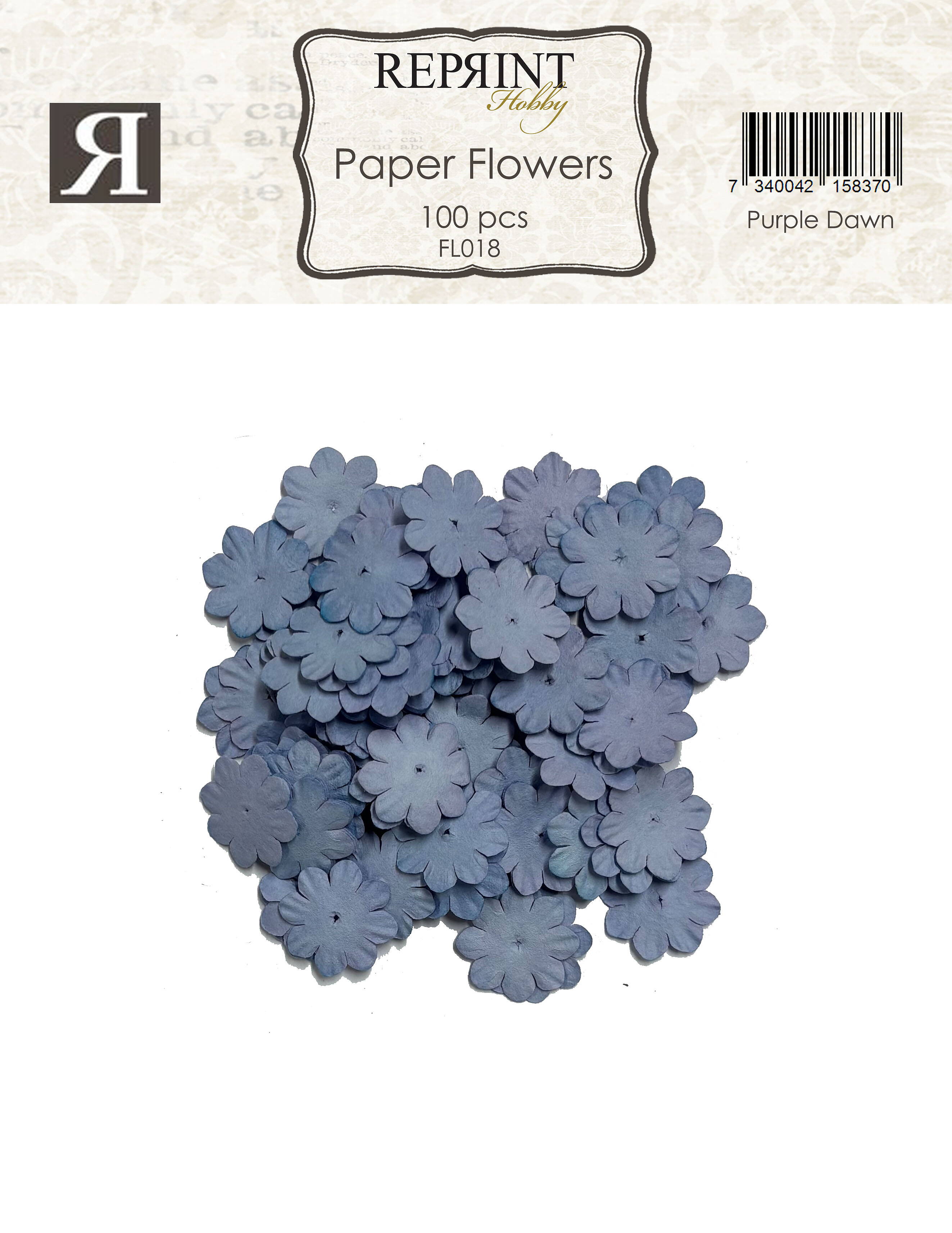 Reprint - Mini Papirblomster - Purple Dawn
