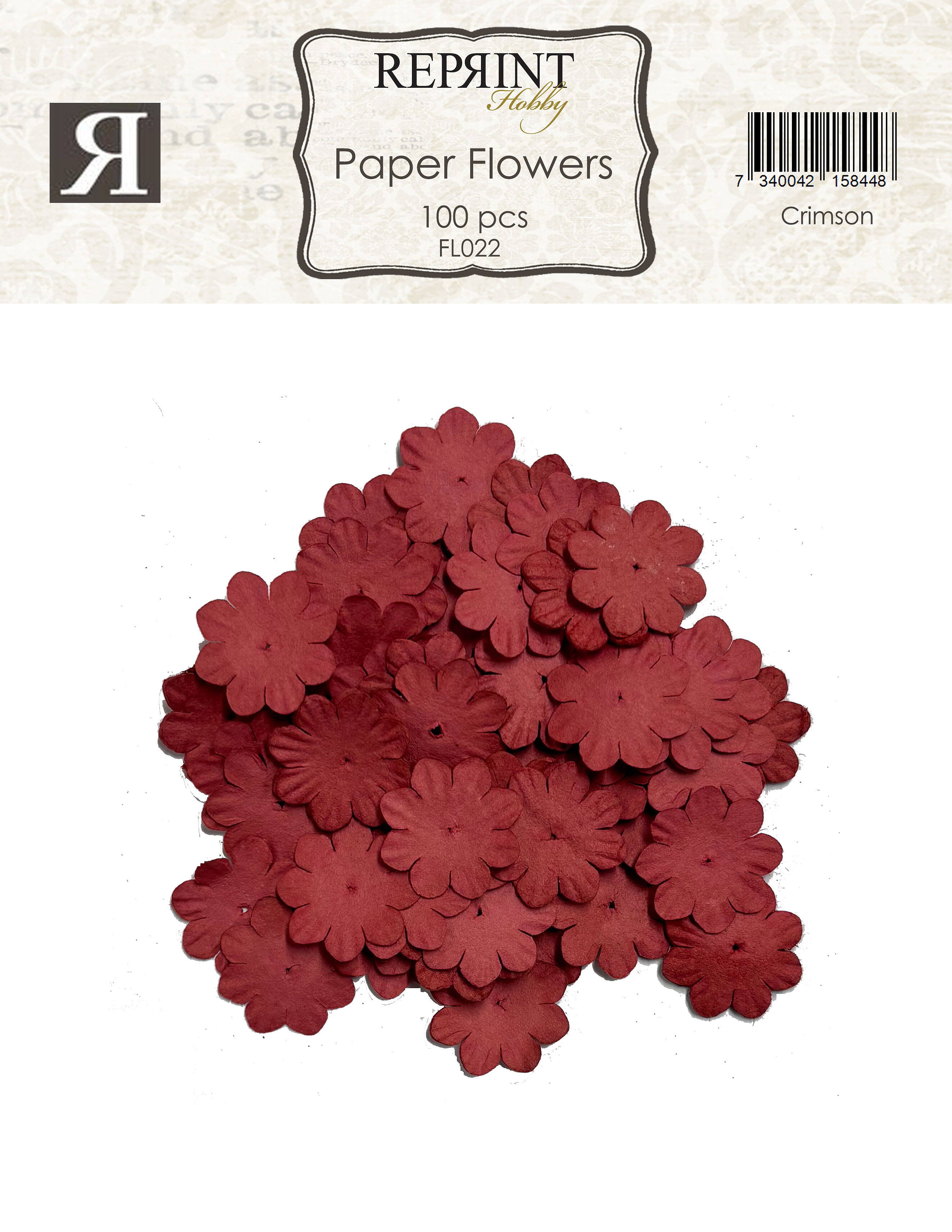 Reprint - Mini Papirblomster - Crimson
