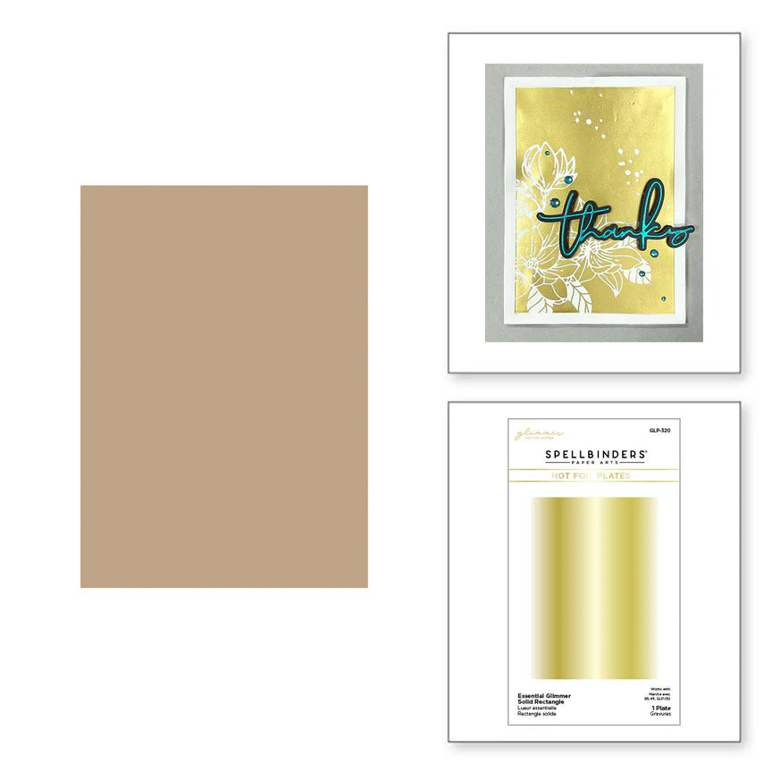 Spellbinders - Glimmer Hot Foil Plate -  Essential solid Rectangle