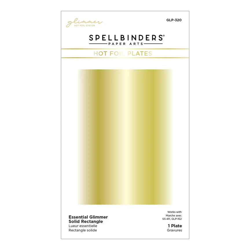 Spellbinders - Glimmer Hot Foil Plate -  Essential solid Rectangle