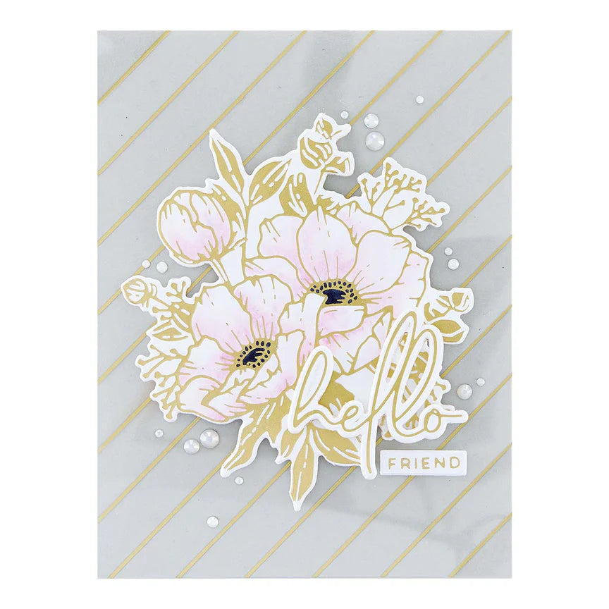 Spellbinders - Glimmer Hot Foil Plate & Die set - Anemone glimmer blooms