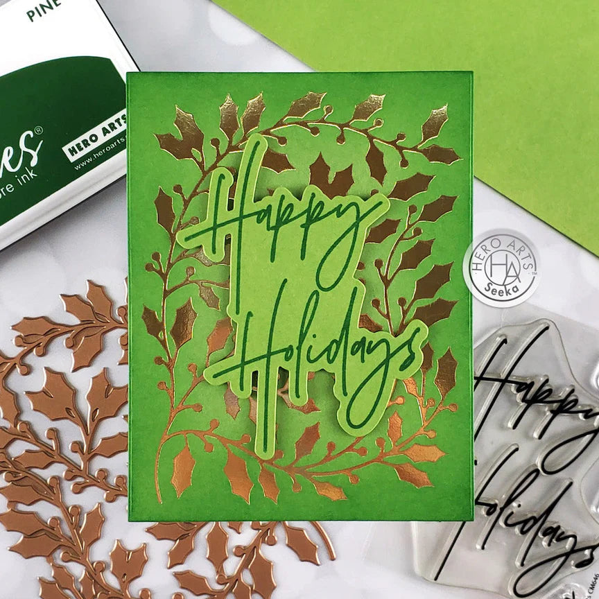 Hero Arts - Glimmer Hot Foil Plate -  Holly