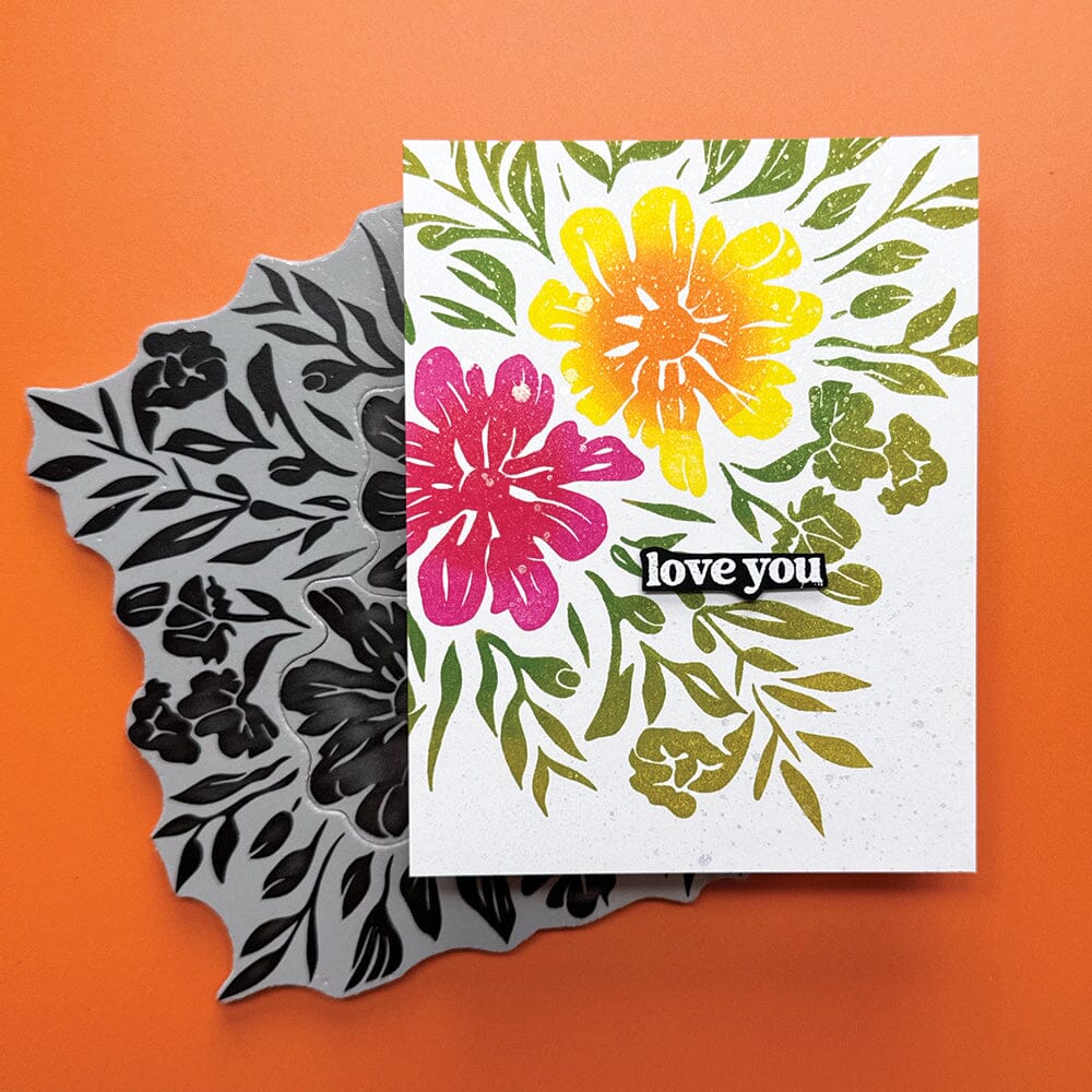 Simon Hurley - Cling Rubber Stamp - Peel apart - Whimsical Florals