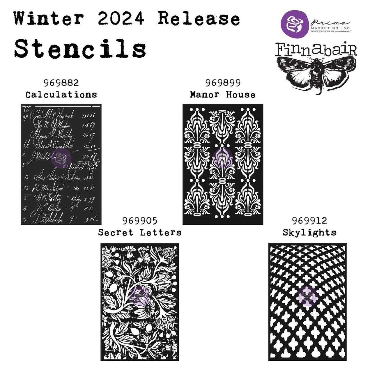 Finnabair - Stencils - Winter 2024 Release - Alle 4stk