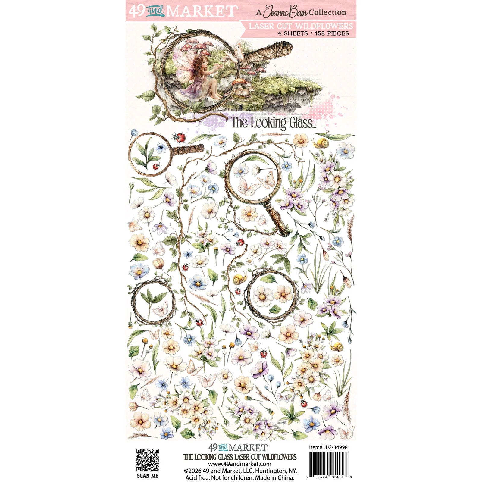 49 and Market - The Looking Glass - Laser Cut - Wildflowers