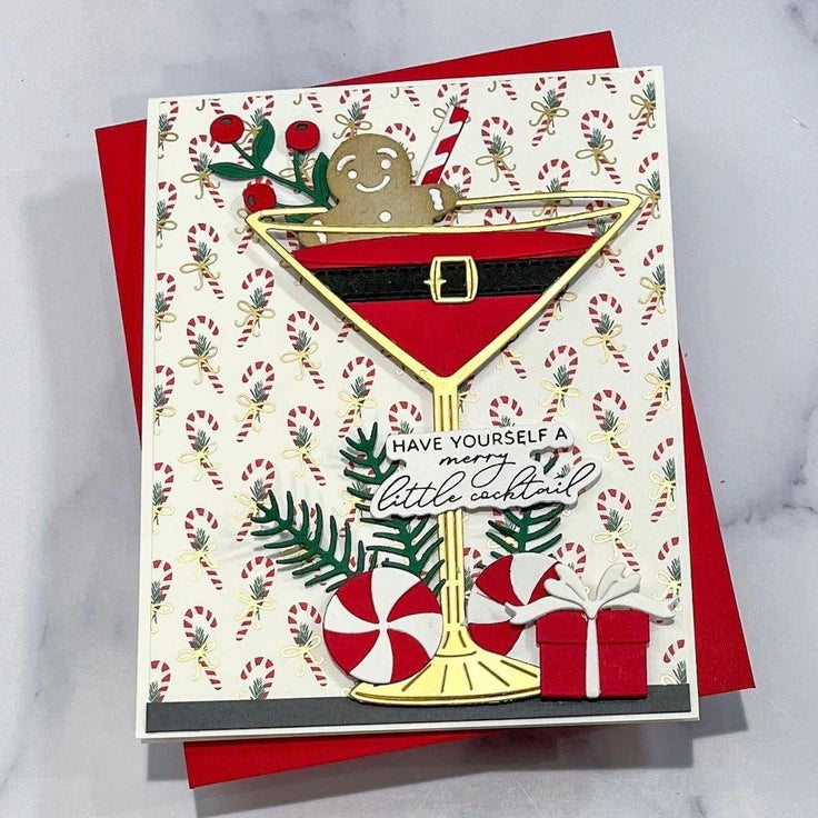 Spellbinders - Dies - Christmas Cocktails Etched Dies from the Happy Hour Collection