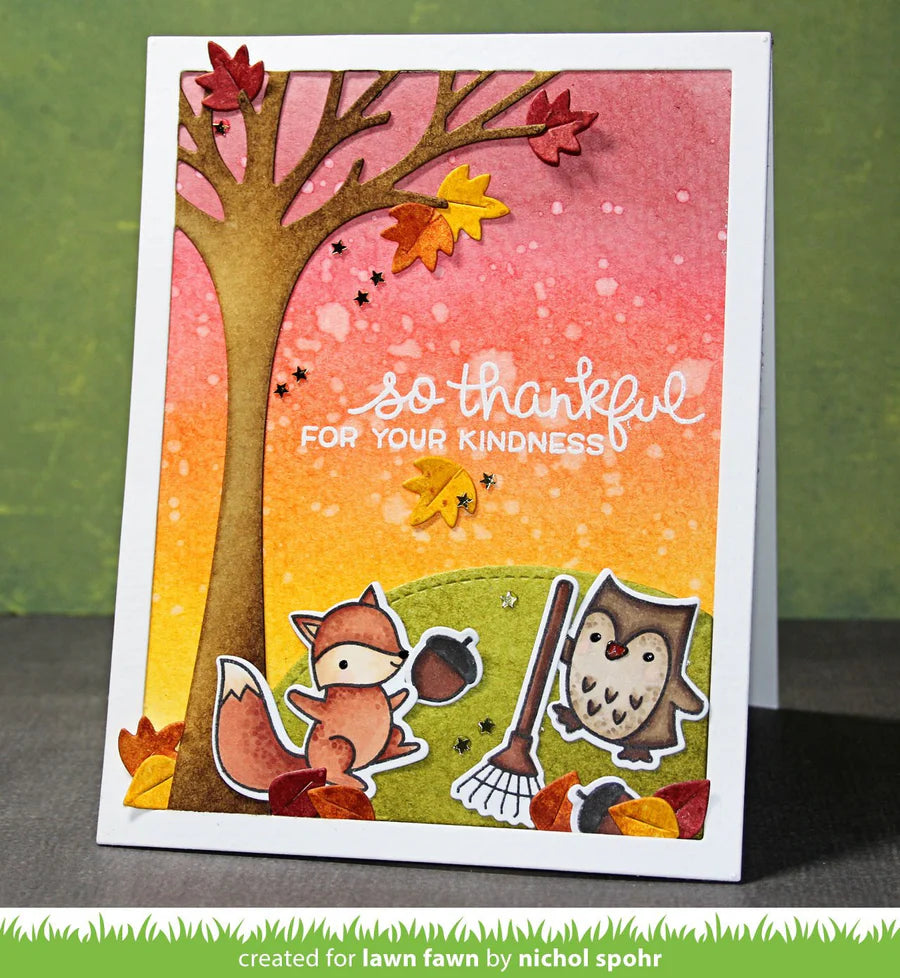 Lawn Fawn - Cuts Cusom Craft Dies - Leafy Tree Backdrop - Portrait