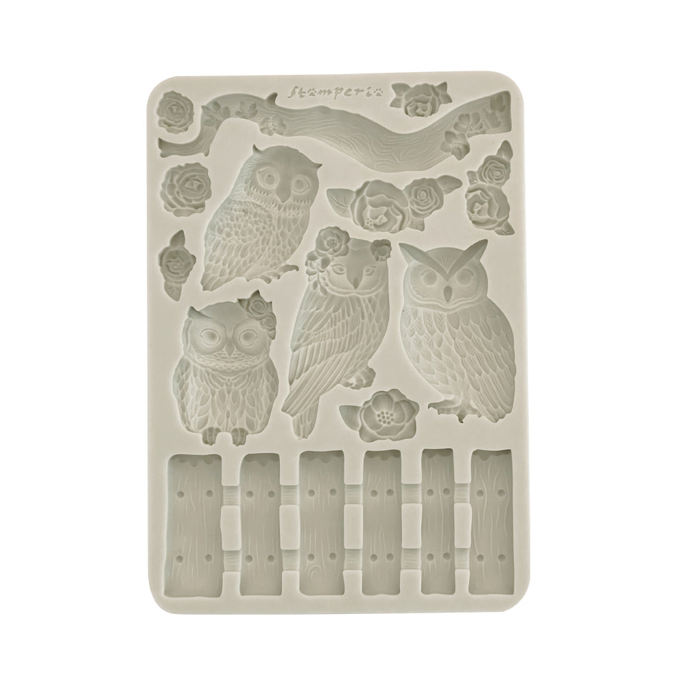 Stamperia  - The Owl's house - Silicon Mould - Owls and branch