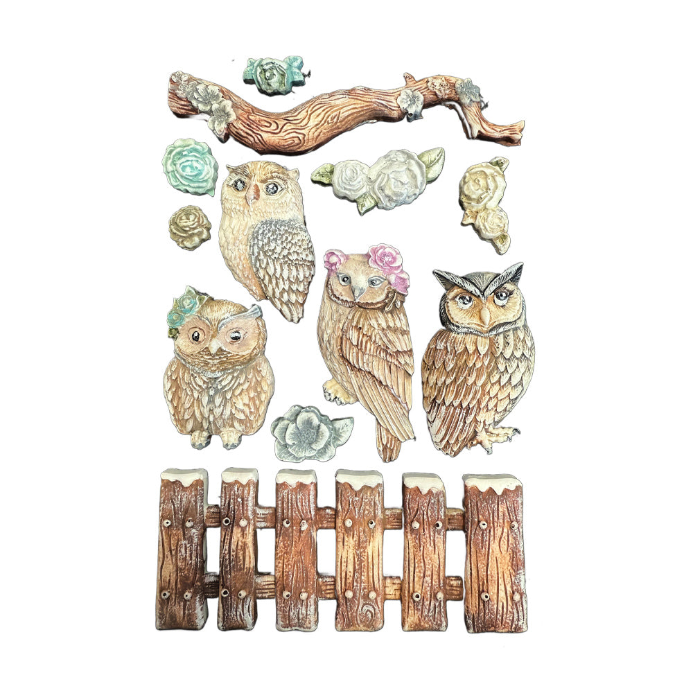 Stamperia  - The Owl's house - Silicon Mould - Owls and branch