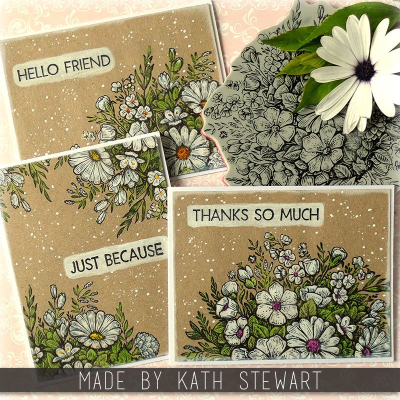 Tim Holtz Collection - Cling Stamps - Floristry with Grid Block