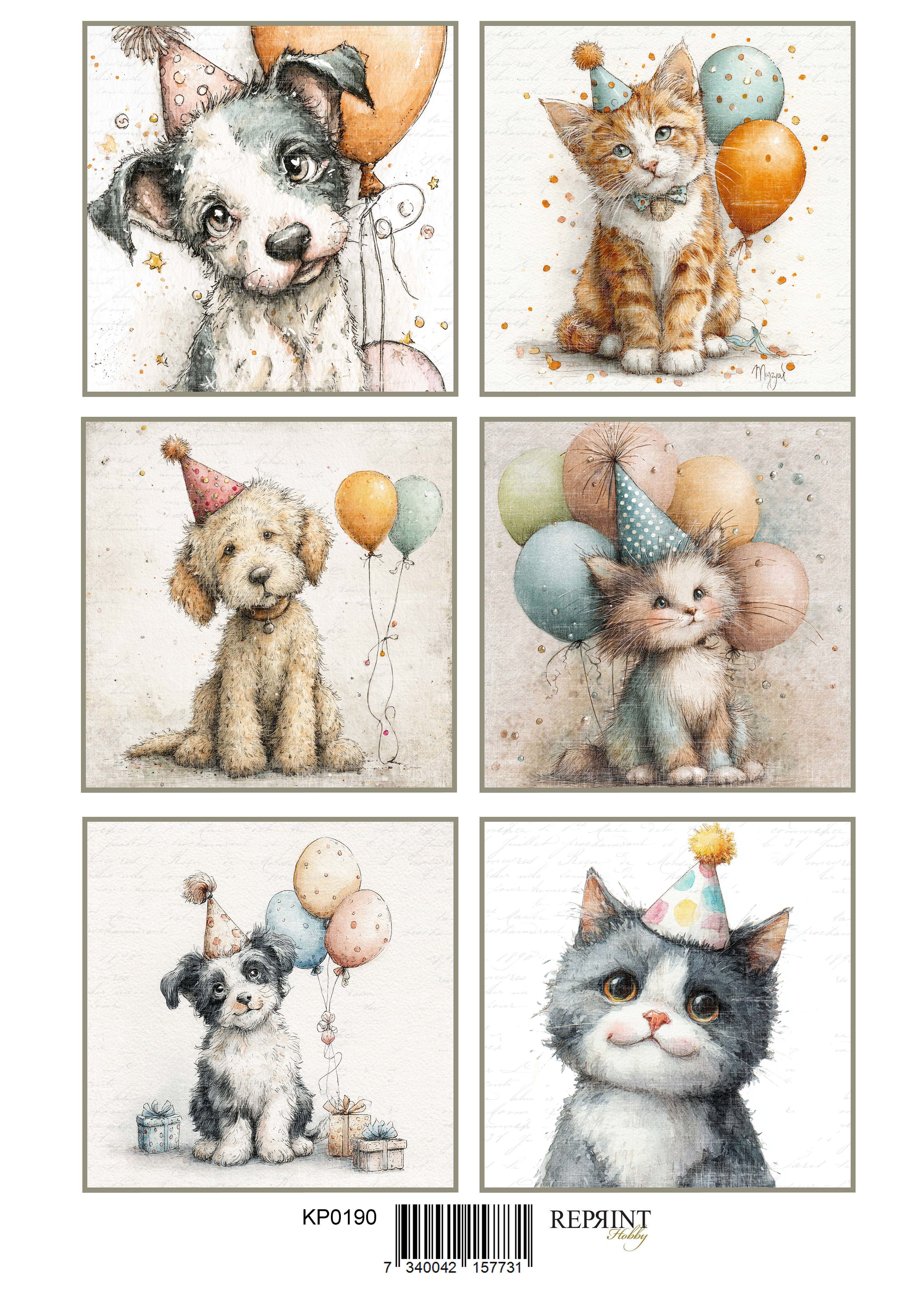 Reprint - Klippark - The Pottery Collection - Cats and Dogs - A4