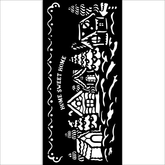 Stamperia - Candy Christmas - Stencil - Village - 12x25cm