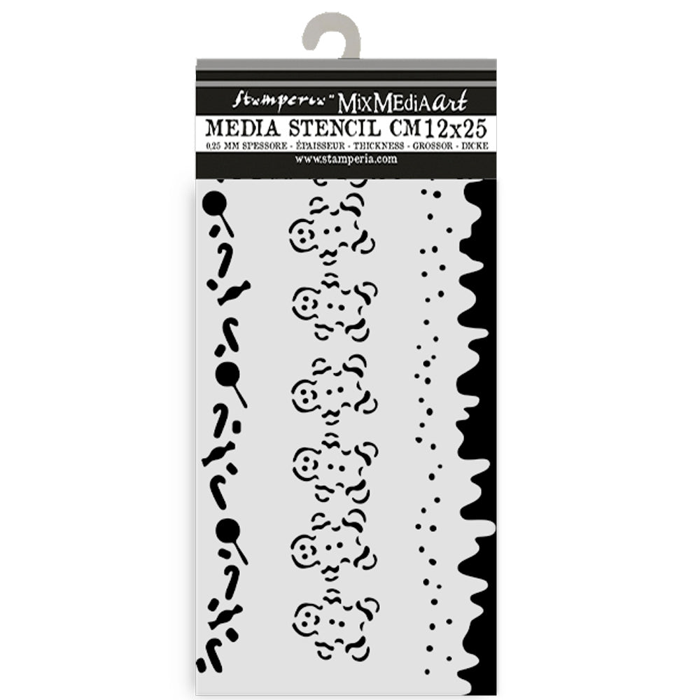 Stamperia - Candy Christmas - Stencil - Stripes - 12x25cm