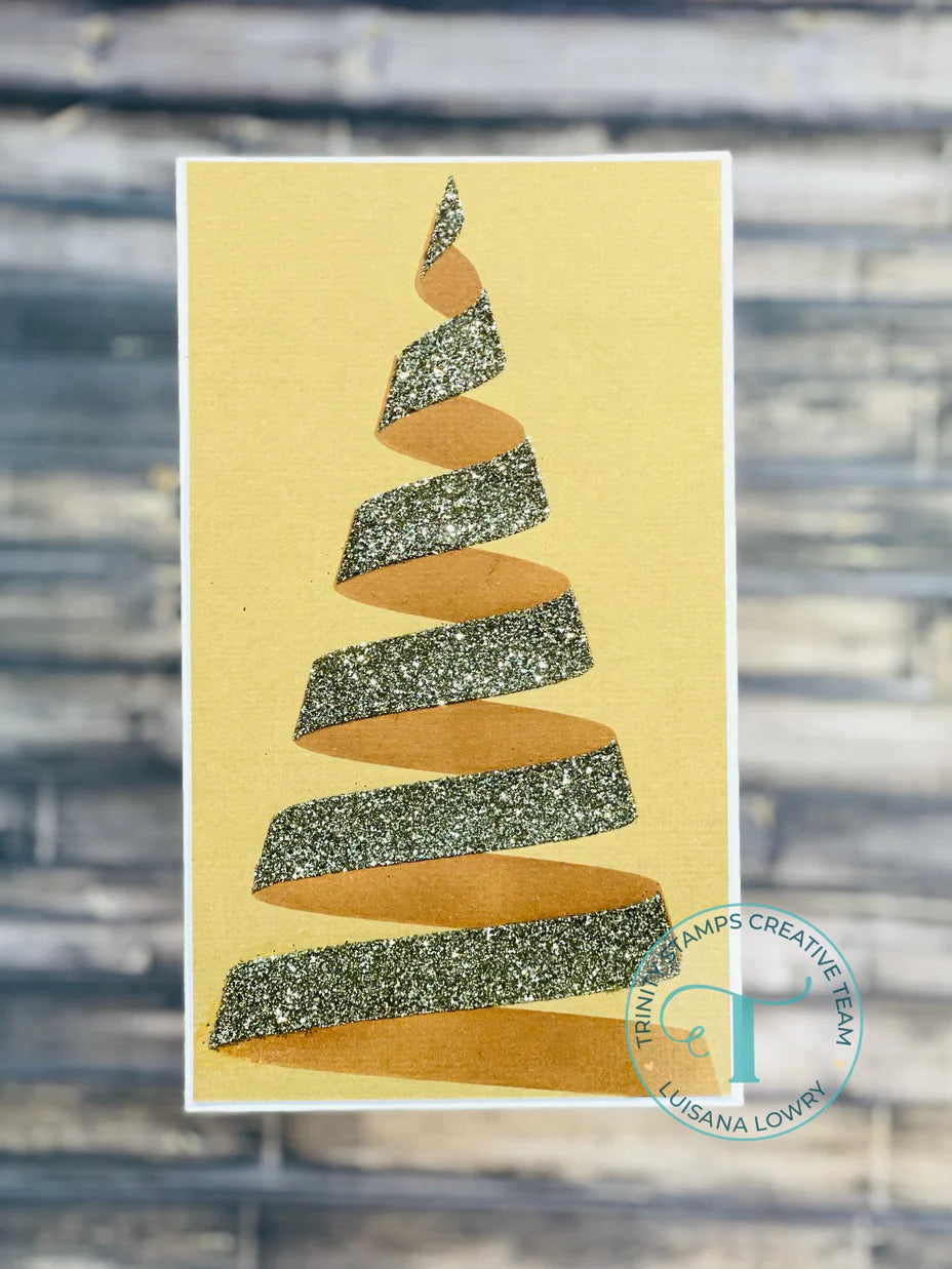 Trinity Stamps - Layering  Stencil - Ribbon Wrapped Tree