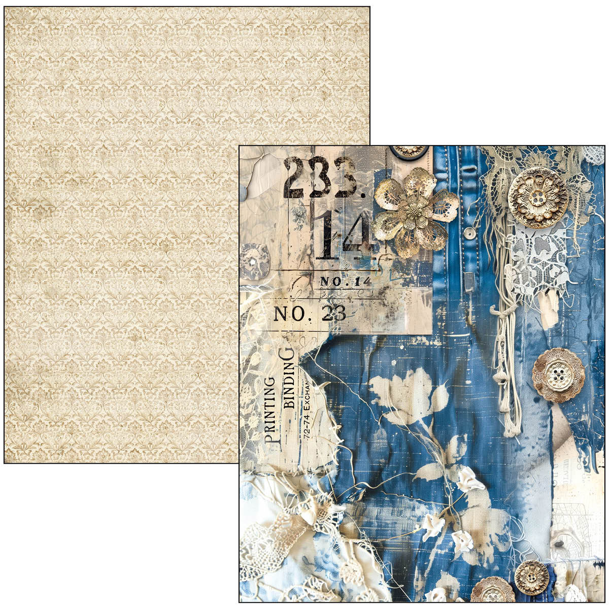 Ciao Bella - Mixed Media Book - Urban Blue Denim - Maxi