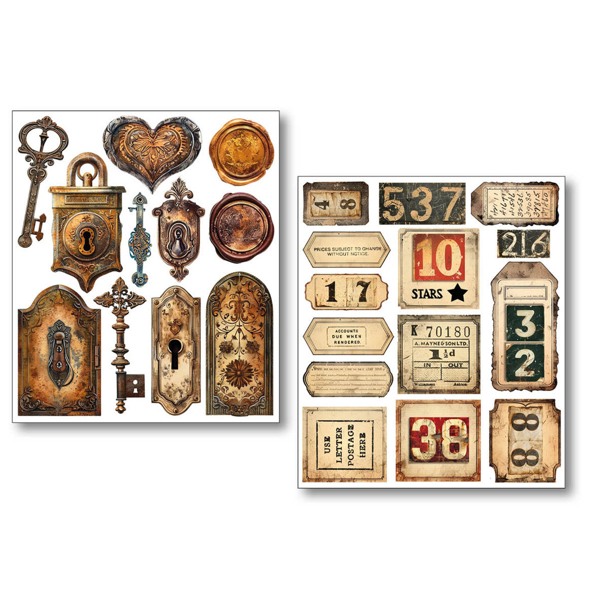 Ciao Bella - Lumania Art Sticker set - Grungy Tags