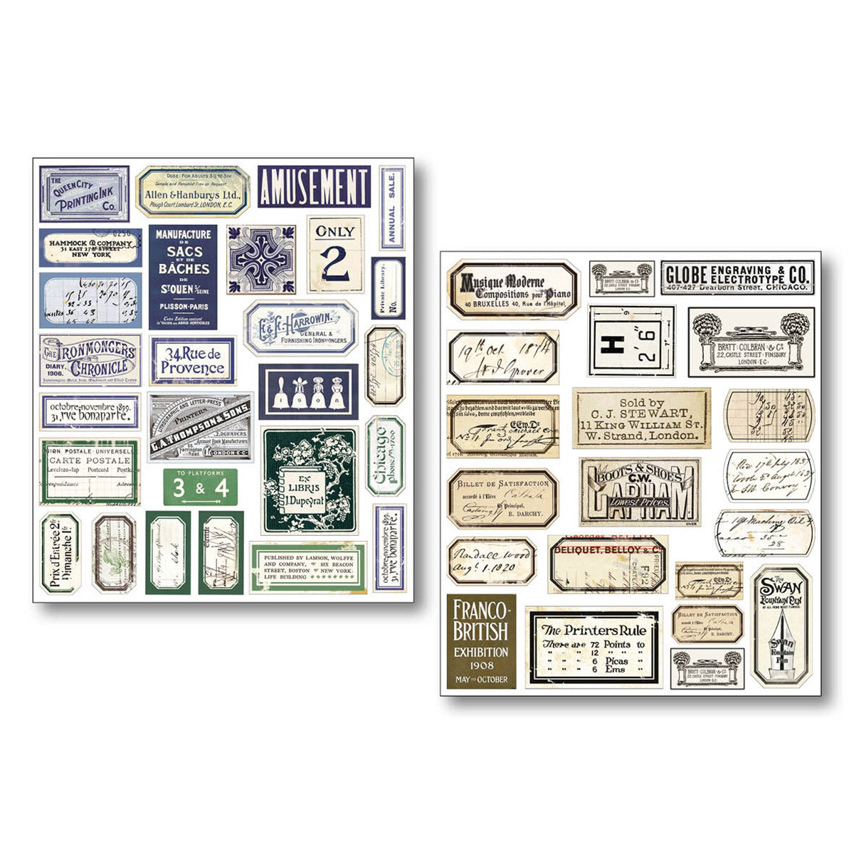 Ciao Bella - Lumania Art Sticker set - Vintage Scripts