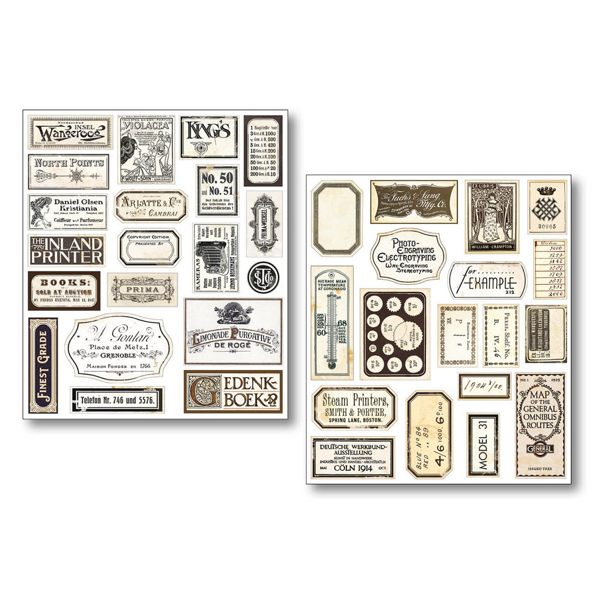Ciao Bella - Lumania Art Sticker set - Vintage Scripts