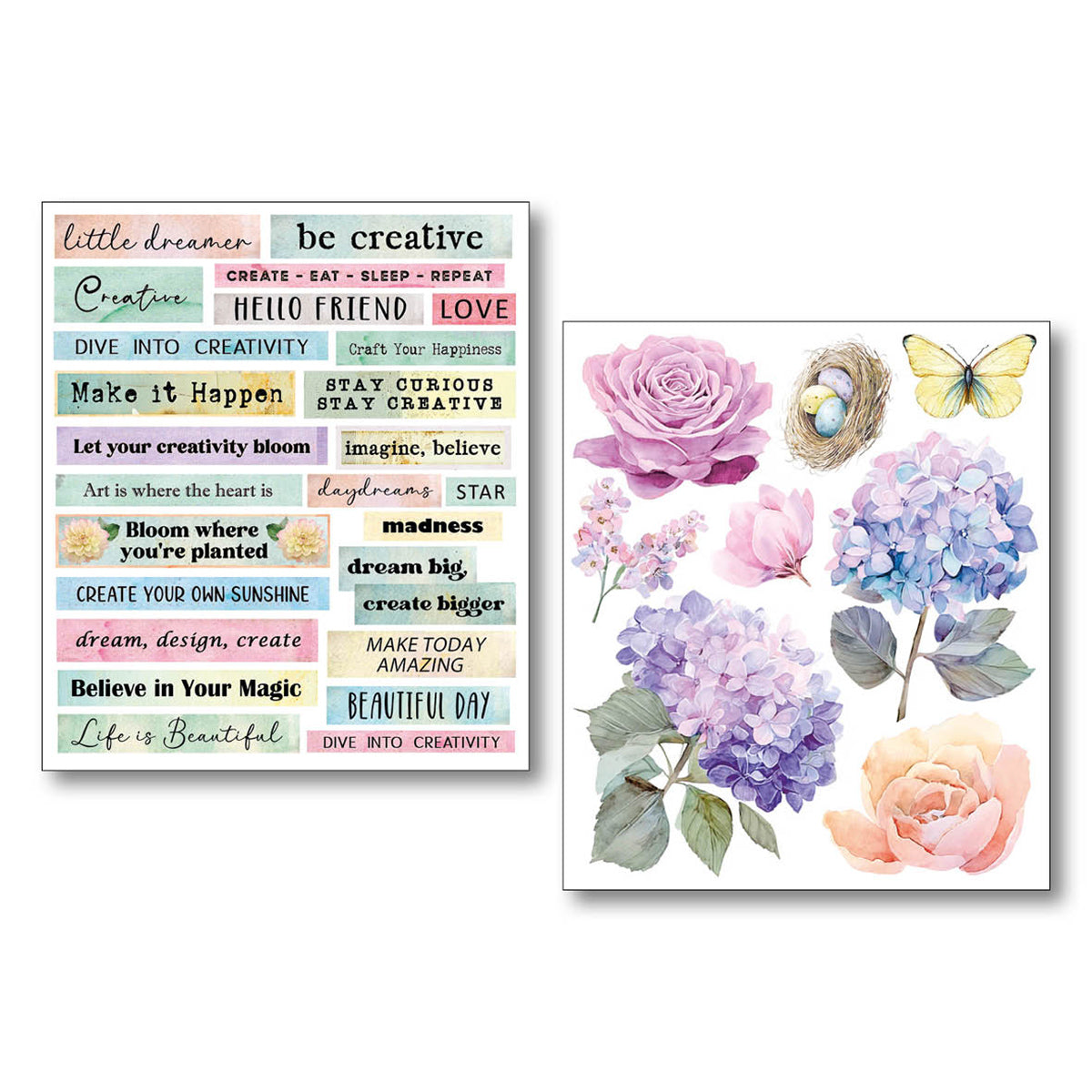 Ciao Bella - Mixed Media  Art Sticker set - Daydreams