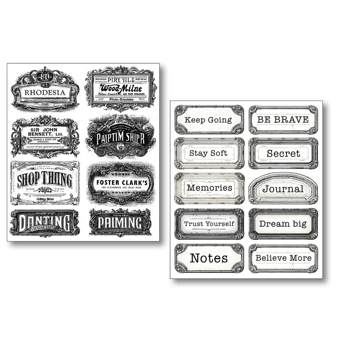 Ciao Bella - Mixed Media  Art Sticker set - Lithographs