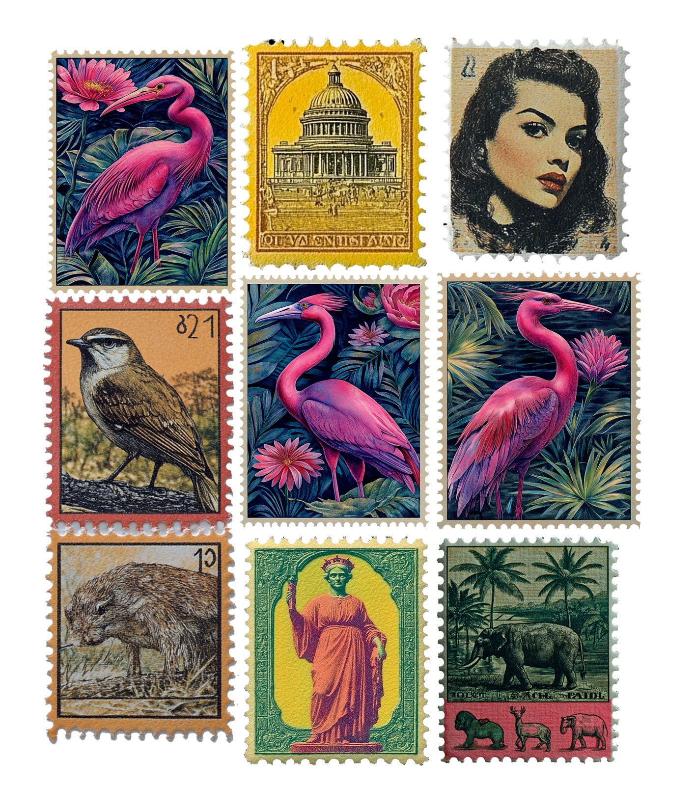 Ciao Bella - Mixed Media  Art Sticker set - Faraway Mail