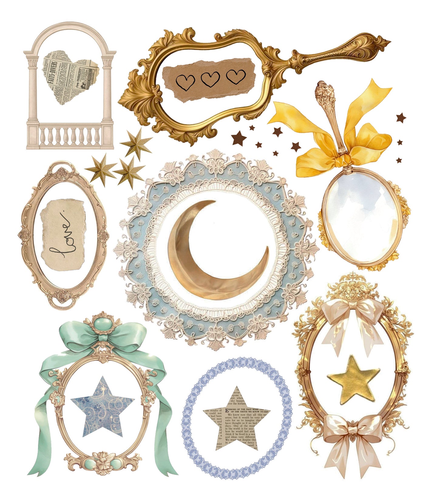 Ciao Bella - Mixed Media  Art Sticker set - Whisper Frames