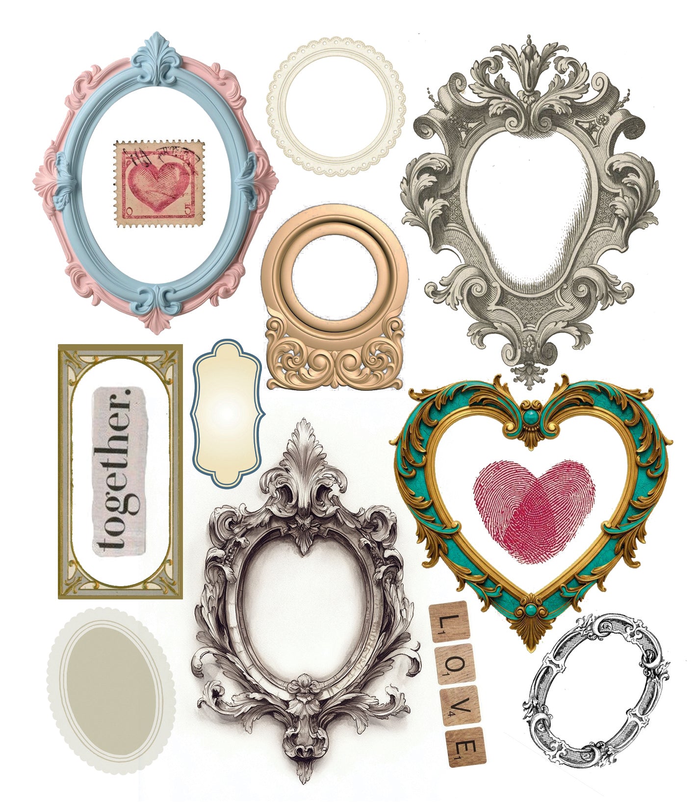 Ciao Bella - Mixed Media  Art Sticker set - Whisper Frames