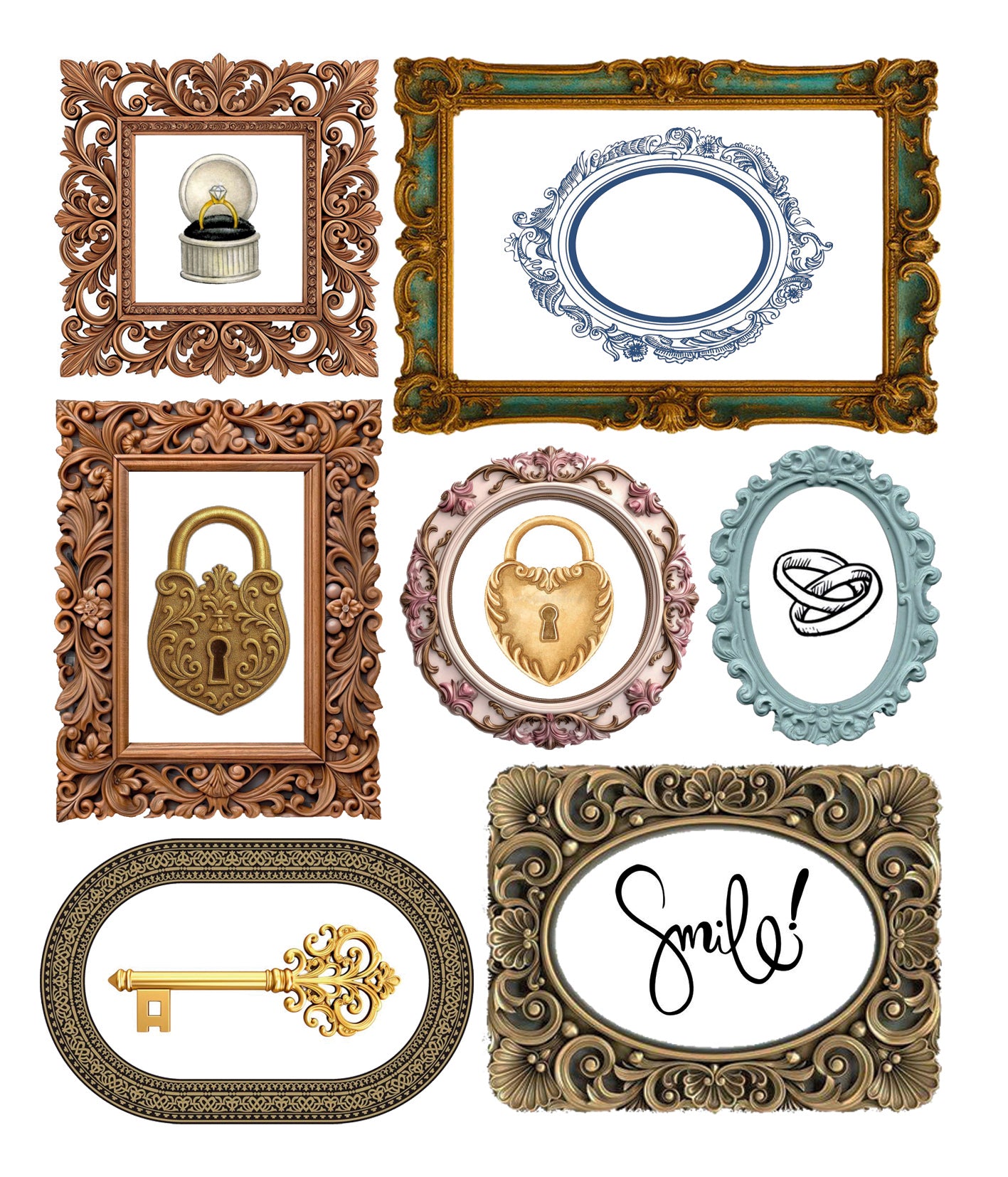 Ciao Bella - Mixed Media  Art Sticker set - Whisper Frames