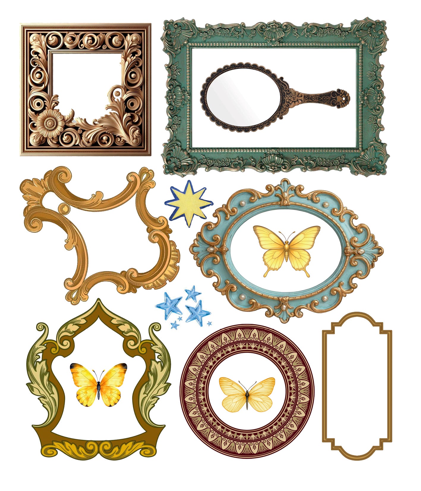Ciao Bella - Mixed Media  Art Sticker set - Whisper Frames