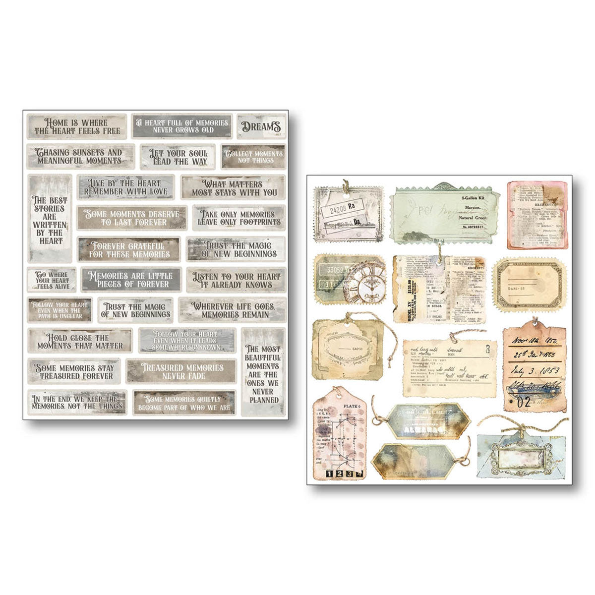 Ciao Bella - Mixed Media  Art Sticker set - Lost in Time