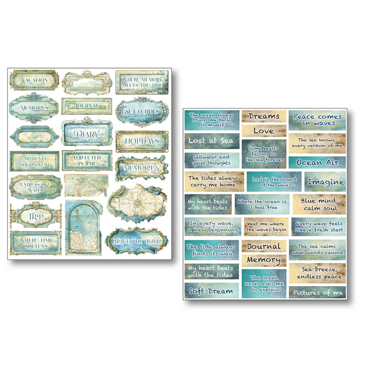 Ciao Bella - Mixed Media  Art Sticker set - Edge of the ocean