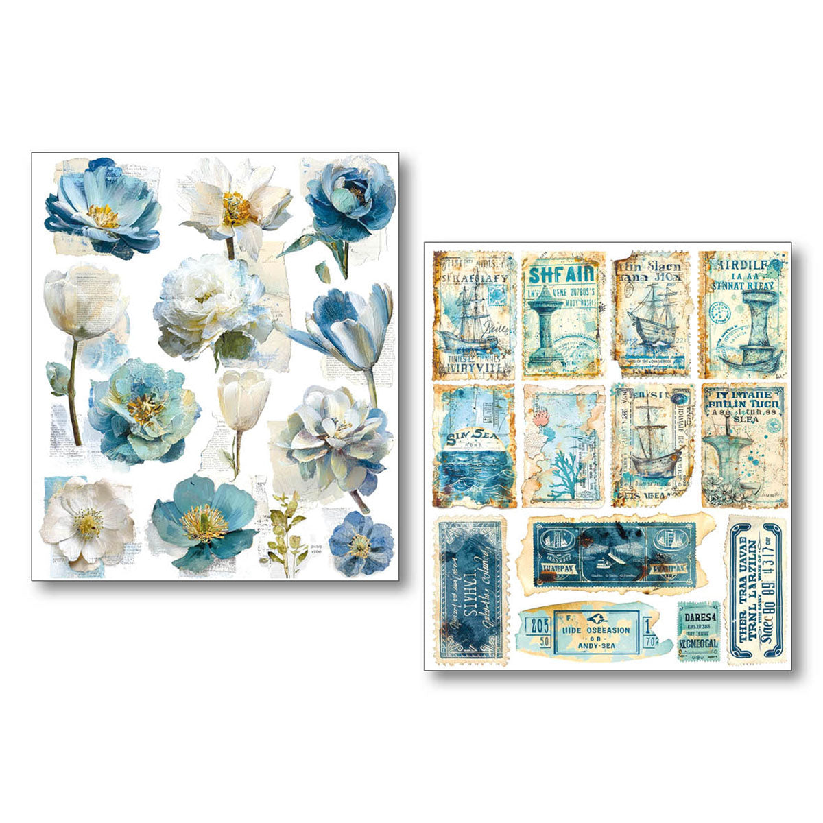 Ciao Bella - Mixed Media  Art Sticker set - Edge of the ocean