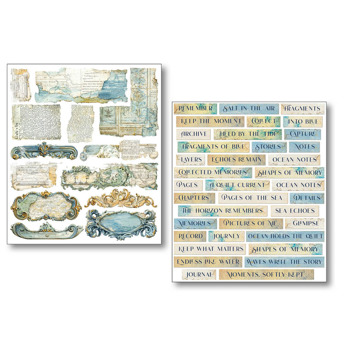 Ciao Bella - Mixed Media  Art Sticker set - Edge of the ocean