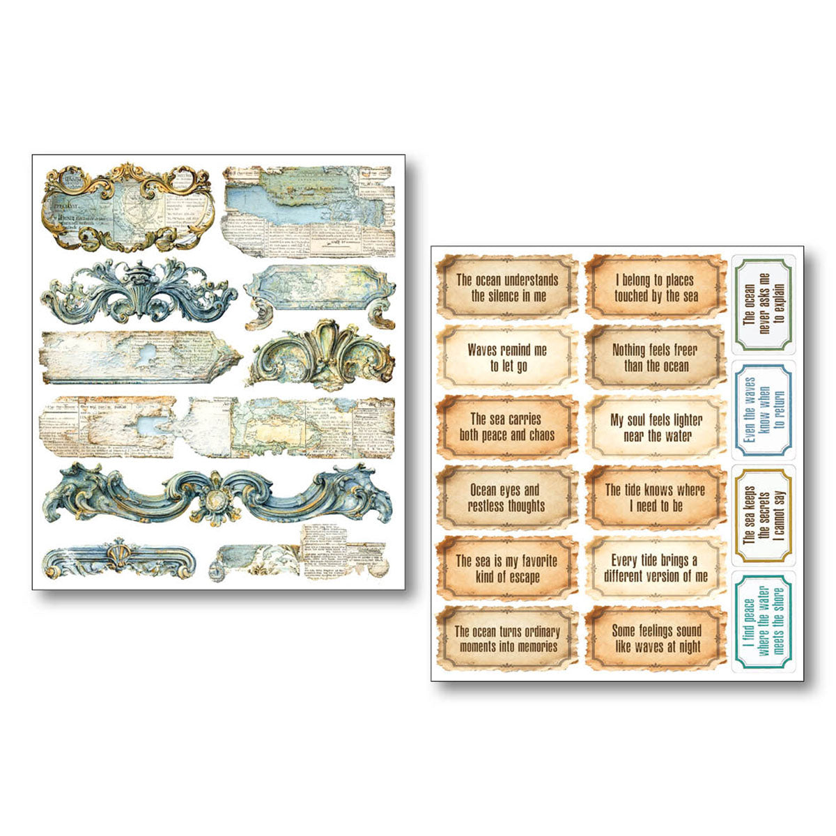 Ciao Bella - Mixed Media  Art Sticker set - Edge of the ocean