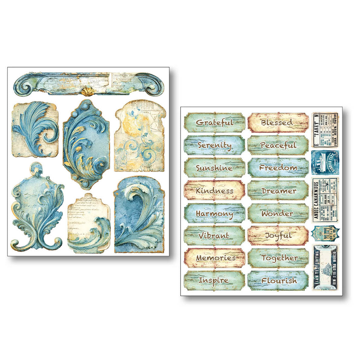 Ciao Bella - Mixed Media  Art Sticker set - Edge of the ocean