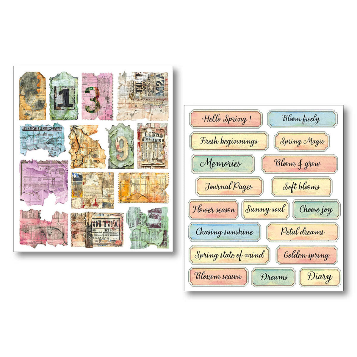 Ciao Bella - Mixed Media  Art Sticker set - The sound of spring