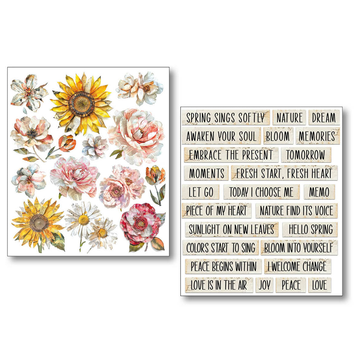 Ciao Bella - Mixed Media  Art Sticker set - The sound of spring