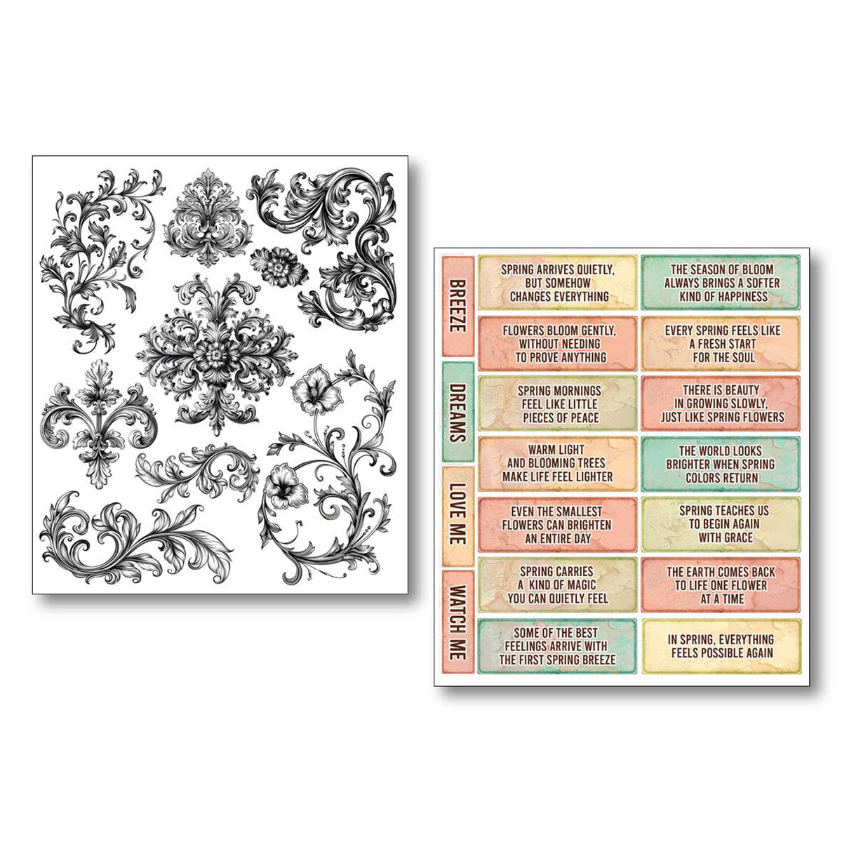 Ciao Bella - Mixed Media  Art Sticker set - The sound of spring