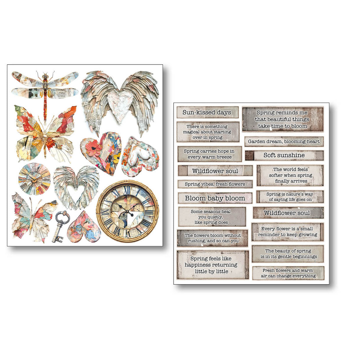 Ciao Bella - Mixed Media  Art Sticker set - The sound of spring