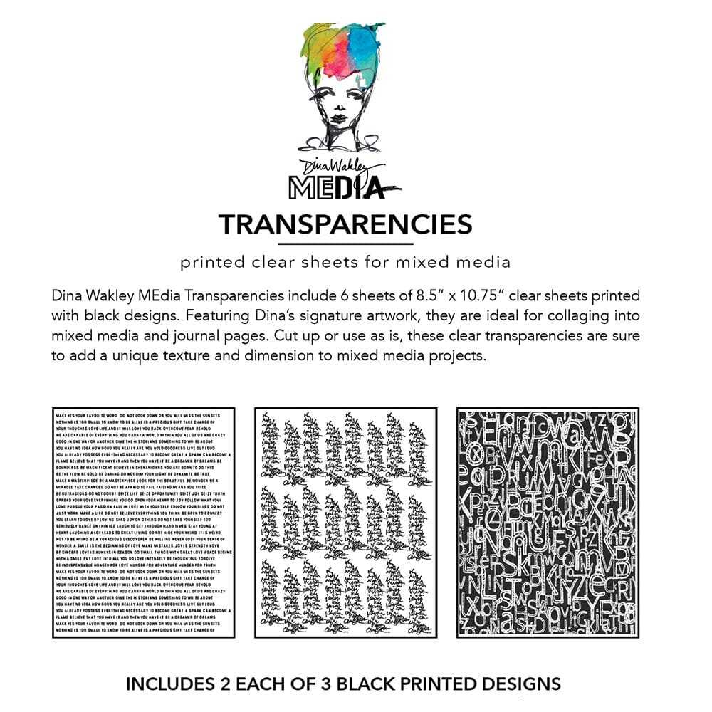 Dina Wakley Media - Transparencies  - Typography