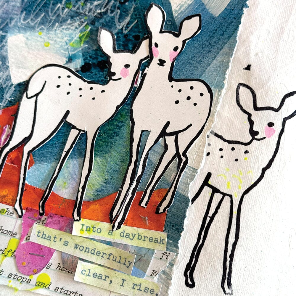 Dina Wakley Media - Stamps - Fawns