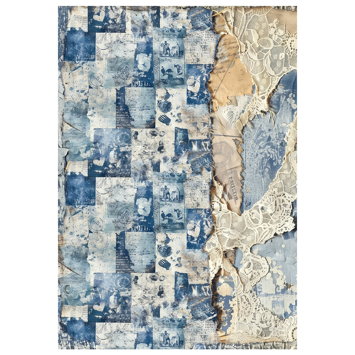 Ciao Bella - Urban Blue Denim  - Mixed Rice Paper A4