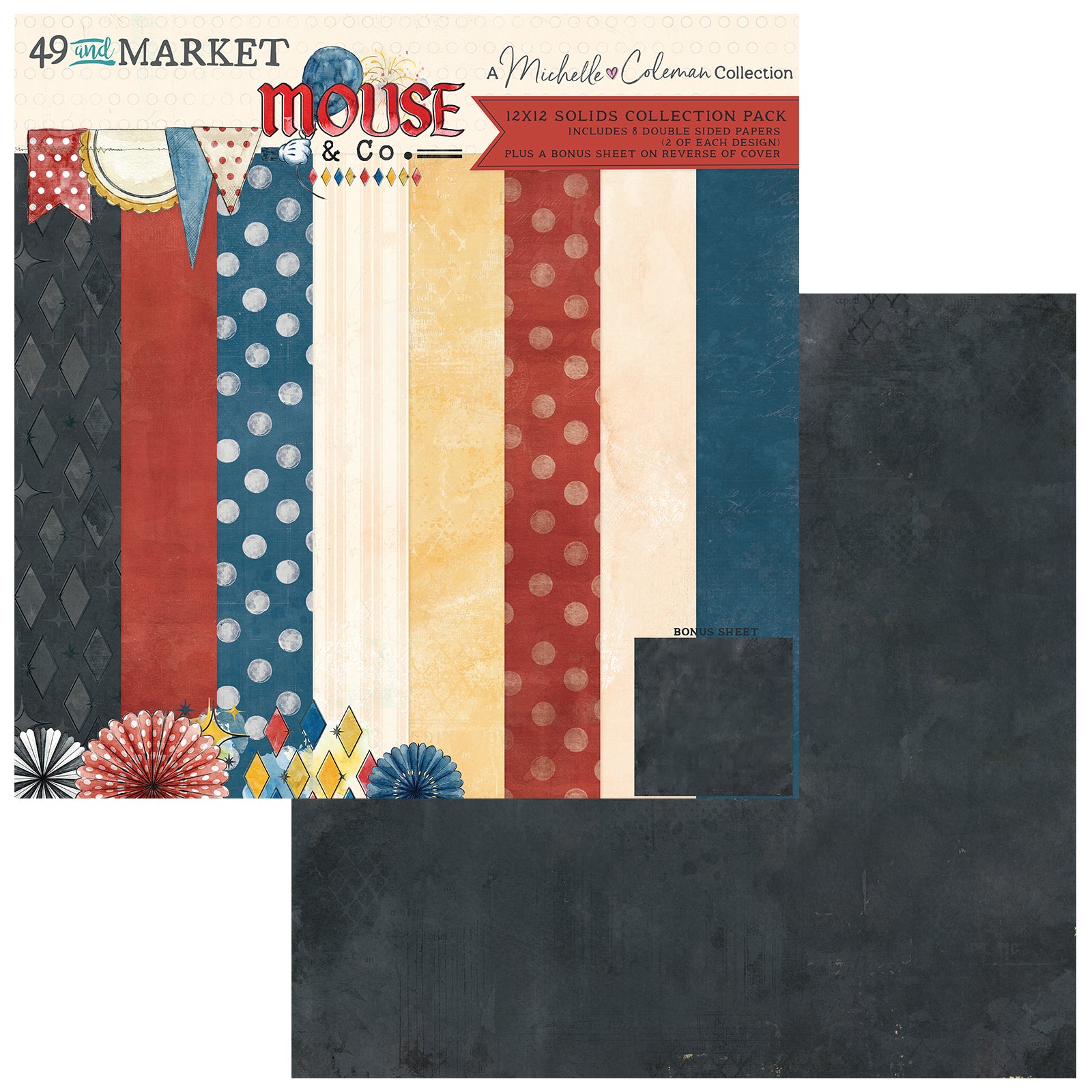 49 and Market - Mouse & Co. - Solids Collection Pack - 12 x 12"