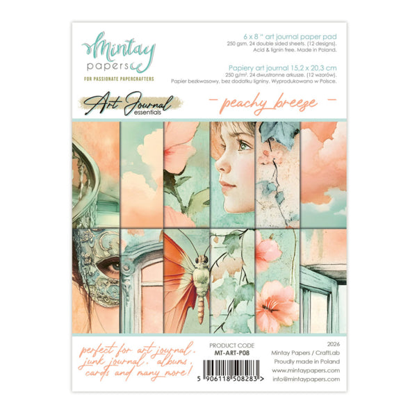 Mintay Papers - 6 x 8" Art Journal Paper Pad - Peachy Breeze