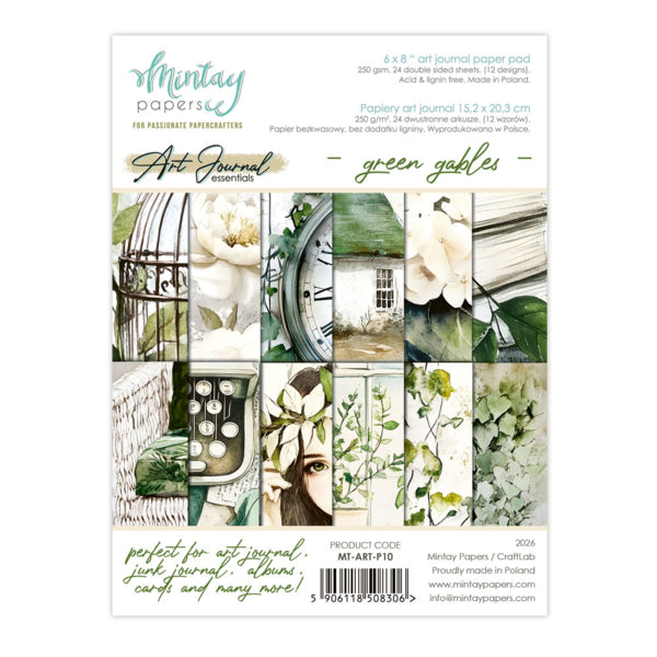 Mintay Papers - 6 x 8" Art Journal Paper Pad - Green Gables