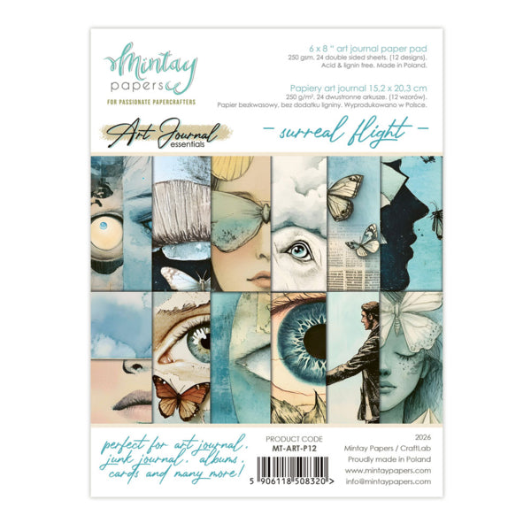 Mintay Papers - 6 x 8" Art Journal Paper Pad - Surreal Flight